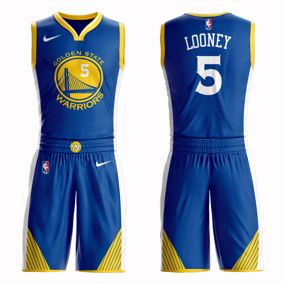 Men 2019 NBA Nike Golden State Warriors 5 Looney blue Customized jersey